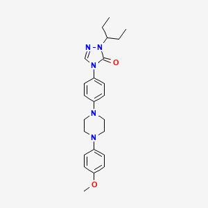 molecular formula C24H31N5O2 B13436411 2-(1-Ethylpropyl)-2,4-dihydro-4-[4-[4-(4-methoxyphenyl)-1-piperazinyl]phenyl]-3H-1,2,4-triazol-3-one 