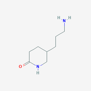 molecular formula C8H16N2O B13436439 5-(3-Aminopropyl)piperidin-2-one 