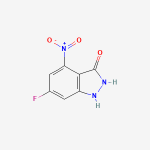 molecular formula C7H4FN3O3 B1343645 6-Fluoro-4-nitro-1,2-dihydro-3H-indazol-3-one CAS No. 885520-19-4