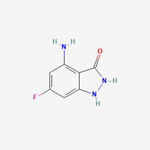 molecular formula C7H6FN3O B1343646 4-氨基-6-氟-1H-吲哚-3-醇 CAS No. 885520-21-8