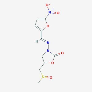 molecular formula C10H11N3O6S B13436463 5-(methylsulfinylmethyl)-3-[(E)-(5-nitrofuran-2-yl)methylideneamino]-1,3-oxazolidin-2-one 