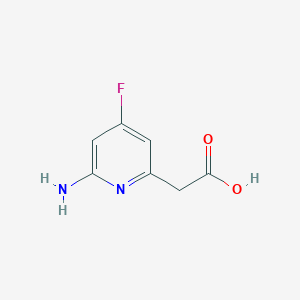 molecular formula C7H7FN2O2 B13436469 2-Amino-4-fluoropyridine-6-acetic acid 