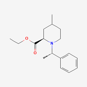 molecular formula C17H25NO2 B13436477 Ethyl (2R)-4-Methyl-1-((S)-1-phenylethyl)piperidine-2-carboxylate 