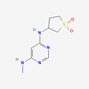 molecular formula C9H14N4O2S B13436489 3-((6-(Methylamino)pyrimidin-4-yl)amino)tetrahydrothiophene 1,1-dioxide 