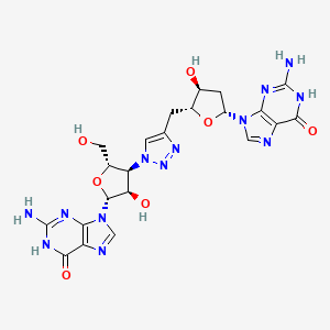 2-amino-9-[(2R,4S,5R)-5-[[1-[(2S,3S,4R,5R)-5-(2-amino-6-oxo-1H-purin-9-yl)-4-hydroxy-2-(hydroxymethyl)oxolan-3-yl]triazol-4-yl]methyl]-4-hydroxyoxolan-2-yl]-1H-purin-6-one