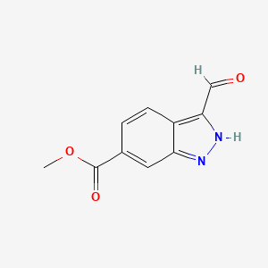molecular formula C10H8N2O3 B1343655 3-甲酰基-1H-吲唑-6-甲酸甲酯 CAS No. 885518-86-5