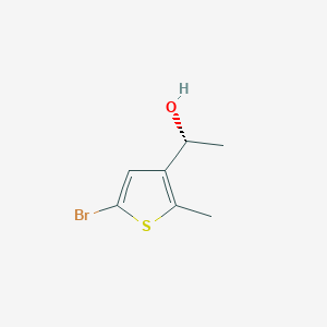 molecular formula C7H9BrOS B13436574 (1R)-1-(5-bromo-2-methylthiophen-3-yl)ethanol 