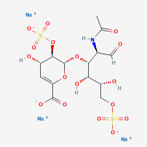 trisodium;(2R,3R,4S)-2-[(2R,3R,4S,5R)-2-acetamido-4,5-dihydroxy-1-oxo-6-sulfonatooxyhexan-3-yl]oxy-4-hydroxy-3-sulfonatooxy-3,4-dihydro-2H-pyran-6-carboxylate