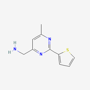 molecular formula C10H11N3S B13436675 (6-Methyl-2-(thiophen-2-yl)pyrimidin-4-yl)methanamine 