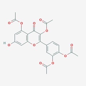 molecular formula C23H18O11 B13436689 4-(3,5-Diacetoxy-7-hydroxy-4-oxo-4h-chromen-2-yl)-1,2-phenylene diacetate 