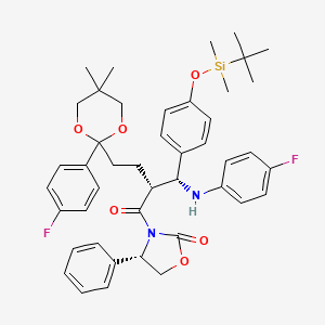 (4S)-3-[(2R)-2-[(R)-[4-[[(1,1-Dimethylethyl)dimethylsilyl]oxy]phenyl][(4-fluorophenyl)amino]methyl]-4-[2-(4-fluorophenyl)-5,5-dimethyl-1,3-dioxan-2-yl]-1-oxobutyl]-4-phenyl-2-oxazolidinone