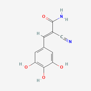 molecular formula C10H8N2O4 B13436720 (E)-2-cyano-3-(3,4,5-trihydroxyphenyl)prop-2-enamide 