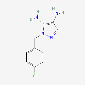 molecular formula C10H11ClN4 B13436725 1-(4-Chlorobenzyl)-1h-pyrazole-4,5-diamine CAS No. 157469-55-1