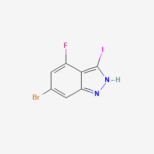 molecular formula C7H3BrFIN2 B1343675 6-溴-4-氟-3-碘-1H-吲唑 CAS No. 887568-00-5