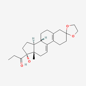 1-[(8S,13S,14S,17R)-17-hydroxy-13-methylspiro[1,2,4,6,7,8,12,14,15,16-decahydrocyclopenta[a]phenanthrene-3,2'-1,3-dioxolane]-17-yl]propan-1-one