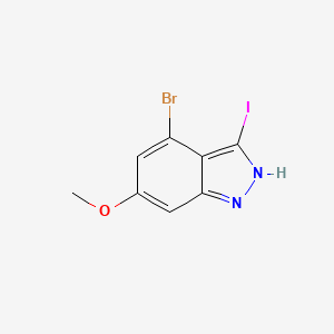 molecular formula C8H6BrIN2O B1343678 4-溴-3-碘-6-甲氧基-1H-吲唑 CAS No. 887569-04-2