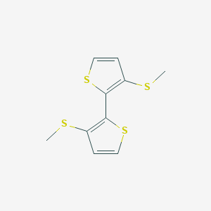 molecular formula C10H10S4 B13436786 3,3'-Bis(methylthio)-2,2'-bithiophene 