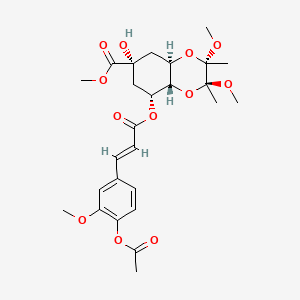 (2S,3S,4aR,6R,8R,8aS)-8-[[(2E)-3-[4-(Acetyloxy)-3-methoxyphenyl]-1-oxo-2-propen-1-yl]oxy]octahydro-6-hydroxy-2,3-dimethoxy-2,3-dimethyl-1,4-benzodioxin-6-carboxylic Acid Methyl Ester