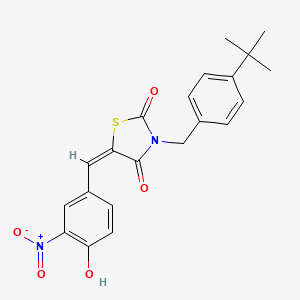 (5E)-3-[(4-tert-butylphenyl)methyl]-5-[(4-hydroxy-3-nitrophenyl)methylidene]-1,3-thiazolidine-2,4-dione