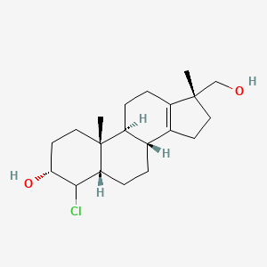 molecular formula C20H31ClO2 B13436808 (3R,5S,8R,9S,10R,17R)-4-chloro-17-(hydroxymethyl)-10,17-dimethyl-2,3,4,5,6,7,8,9,11,12,15,16-dodecahydro-1H-cyclopenta[a]phenanthren-3-ol 