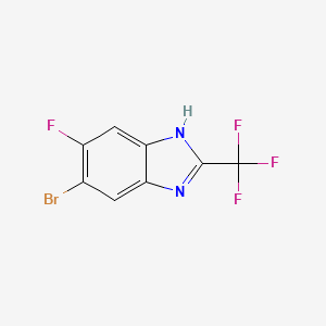 molecular formula C8H3BrF4N2 B13436835 5-Bromo-6-fluoro-2-(trifluoromethyl)-1H-benzimidazole 