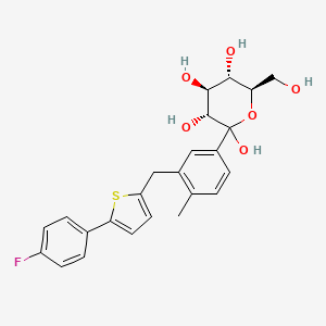 molecular formula C24H25FO6S B13436854 (3R,4S,5S,6R)-2-[3-[[5-(4-fluorophenyl)thiophen-2-yl]methyl]-4-methylphenyl]-6-(hydroxymethyl)oxane-2,3,4,5-tetrol 