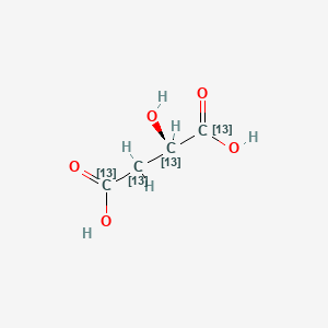 molecular formula C4H6O5 B13436900 (2R)-2-hydroxy(1,2,3,4-13C4)butanedioic acid 