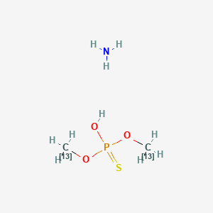 molecular formula C2H10NO3PS B13436911 O,O-Dimethyl Phosphorothionate-13C2 Ammonium Salt 