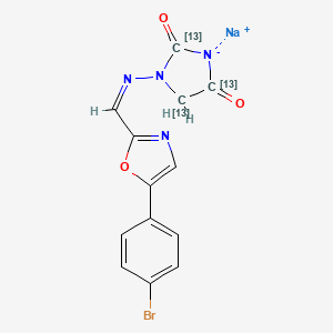 sodium;3-[(Z)-[5-(4-bromophenyl)-1,3-oxazol-2-yl]methylideneamino]-(2,4,5-13C3)4H-imidazol-1-ide-2,5-dione