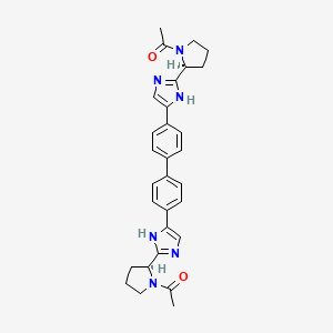 molecular formula C30H32N6O2 B13436927 1-[(2S)-2-[5-[4-[4-[2-[(2S)-1-acetylpyrrolidin-2-yl]-1H-imidazol-5-yl]phenyl]phenyl]-1H-imidazol-2-yl]pyrrolidin-1-yl]ethanone 