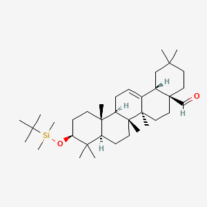 molecular formula C36H62O2Si B13437011 (3beta)-3-[[(1,1-Dimethylethyl)dimethylsilyl]oxy]olean-12-en-28-al 