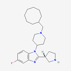 molecular formula C25H37FN4 B13437016 1-[1-(cyclooctylmethyl)piperidin-4-yl]-5-fluoro-2-[(3R)-pyrrolidin-3-yl]benzimidazole 