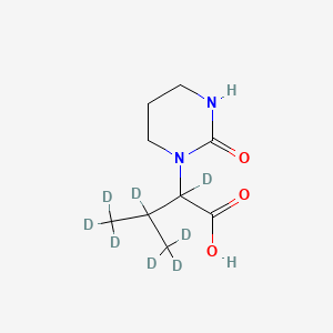 molecular formula C9H16N2O3 B13437024 (S)-Tetrahydro-alpha-(1-methylethyl)-2-oxo-1(2H)-pyrimidineacetic Acid-d8 