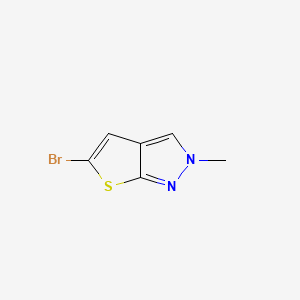 molecular formula C6H5BrN2S B13437026 5-Bromo-2-methylthieno[2,3-c]pyrazole 