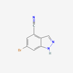 molecular formula C8H4BrN3 B1343703 6-溴-1H-吲唑-4-碳腈 CAS No. 898747-00-7