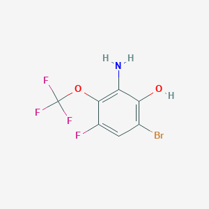 molecular formula C7H4BrF4NO2 B13437030 2-Amino-6-bromo-4-fluoro-3-(trifluoromethoxy)phenol 