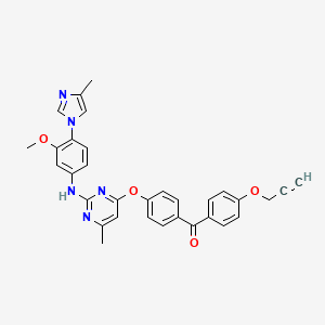 molecular formula C32H27N5O4 B13437115 [4-[2-[3-Methoxy-4-(4-methylimidazol-1-yl)anilino]-6-methylpyrimidin-4-yl]oxyphenyl]-(4-prop-2-ynoxyphenyl)methanone 