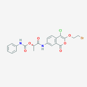 [(2S)-1-[[3-(2-bromoethoxy)-4-chloro-1-oxoisochromen-7-yl]amino]-1-oxopropan-2-yl] N-phenylcarbamate