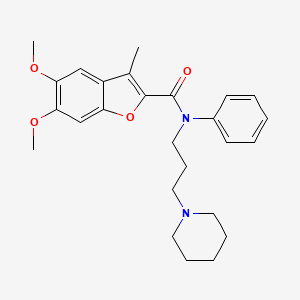 5,6-Dimethoxy-3-methyl-N-phenyl-N-(3-(piperidin-1-yl)propyl)benzo[b]furan-2-carboxamide