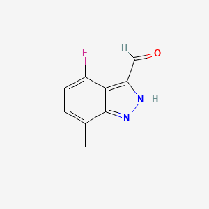 molecular formula C9H7FN2O B1343717 4-氟-7-甲基-1H-吲唑-3-甲醛 CAS No. 1000340-63-5