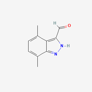 molecular formula C10H10N2O B1343718 4,7-二甲基-1H-吲唑-3-甲醛 CAS No. 1000340-75-9