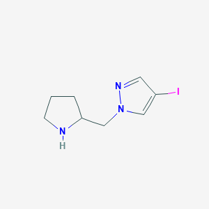 molecular formula C8H12IN3 B13437225 4-iodo-1-(pyrrolidin-2-ylmethyl)-1H-pyrazole 