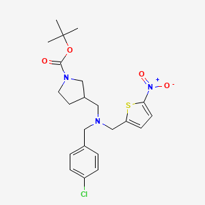 Tert-butyl 3-[[(4-chlorophenyl)methyl-[(5-nitrothiophen-2-yl)methyl]amino]methyl]pyrrolidine-1-carboxylate