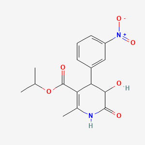 molecular formula C16H18N2O6 B13437276 Isopropyl 5-Hydroxy-2-methyl-4-(3-nitrophenyl)-6-oxo-1,4,5,6-tetrahydropyridine-3-carboxylate 