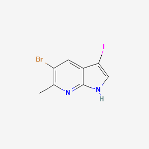 B1343730 5-Bromo-3-iodo-6-methyl-1H-pyrrolo[2,3-b]pyridine CAS No. 1000343-82-7