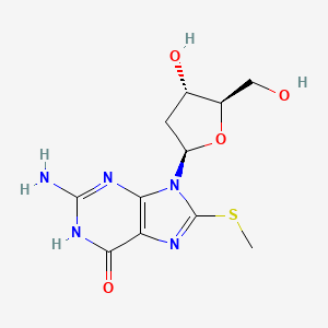 2-amino-9-[(2R,4S,5R)-4-hydroxy-5-(hydroxymethyl)oxolan-2-yl]-8-methylsulfanyl-1H-purin-6-one