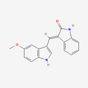 molecular formula C18H14N2O2 B13437384 3-((5-Methoxy-1H-indol-3-yl)methylene)indolin-2-one 