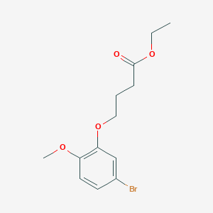 molecular formula C13H17BrO4 B13437407 Ethyl 4-(3-bromo-6-methoxy-phenoxy)butanoate 