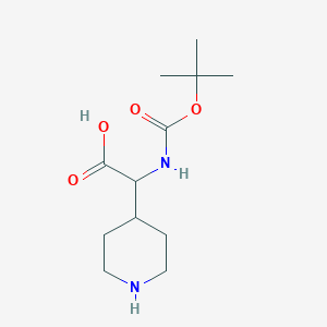B1343741 2-((tert-Butoxycarbonyl)amino)-2-(piperidin-4-yl)acetic acid CAS No. 494210-73-0
