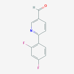 molecular formula C12H7F2NO B1343743 6-(2,4-二氟苯基)-3-吡啶甲醛 CAS No. 898796-15-1